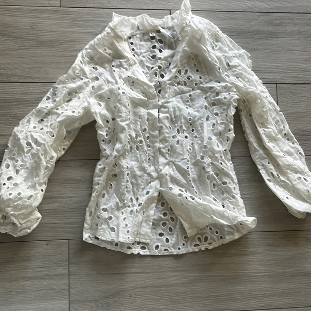 Flower cut out blouse